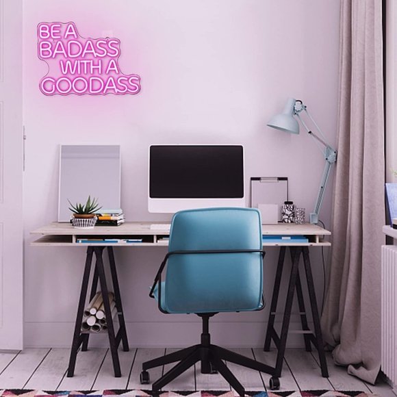 Neon Be A Badass With A Good Ass Bathroom Bedroom Girls Dorm Party Bday Decor - Picture 5 of 6